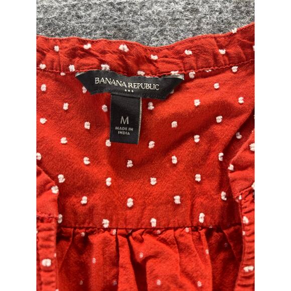 Banana Republic Orange Polka Dot Sleeveless Tank Top Women's Size Medium - Picture 6 of 7